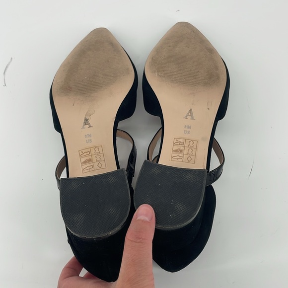Anthropologie Strappy Heels in Black Suede 9M S59 - Picture 8 of 8
